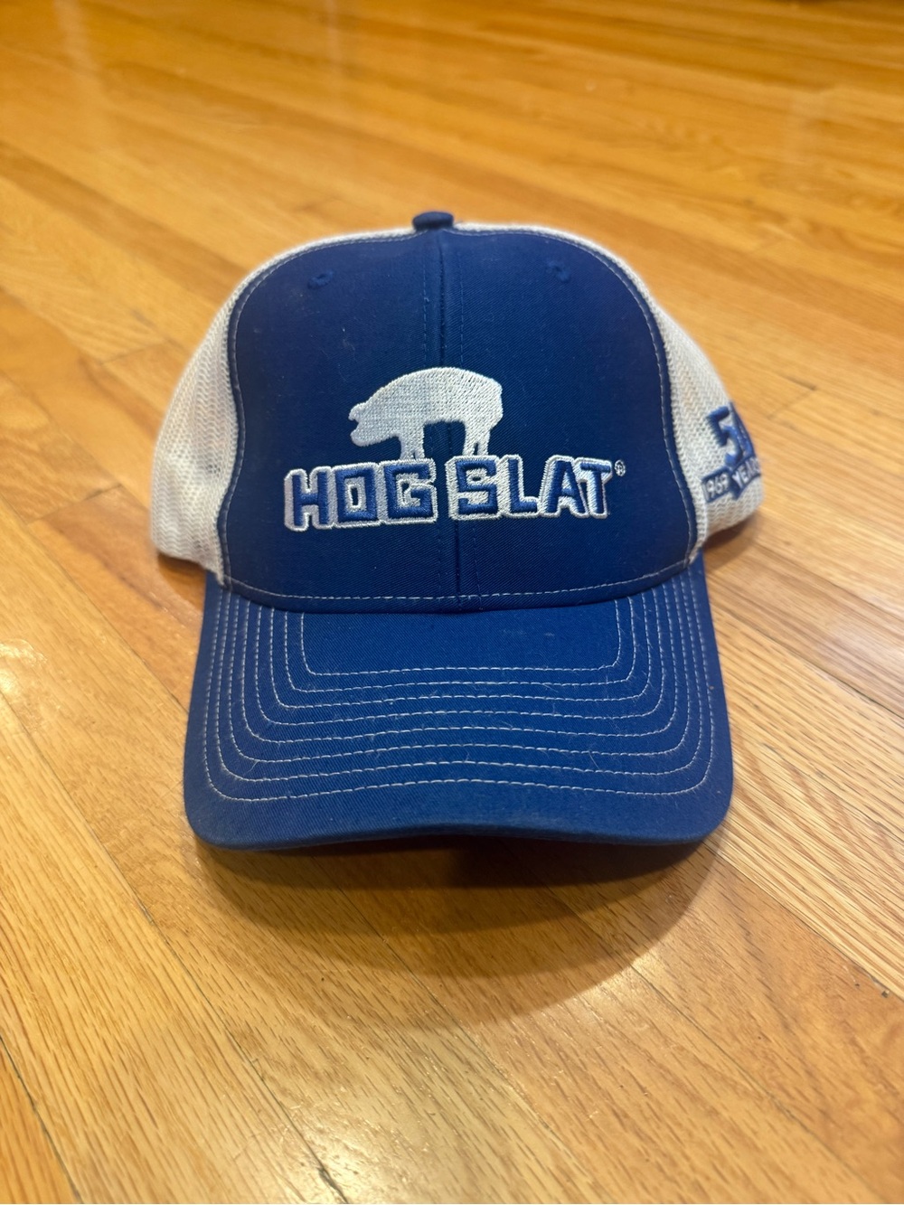 Hog Slat Blue and White Trucker Cap